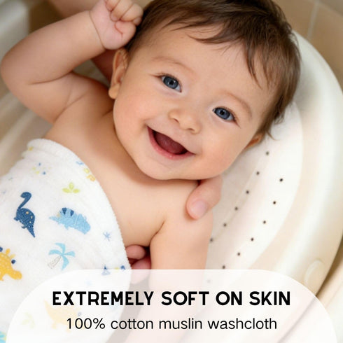 MALOMME 8 Pack 6 10x10 Muslin Baby Washcloth - Soft & Absorbent Washcloth Layer Natural Cotton Wash Cloths for Newborn