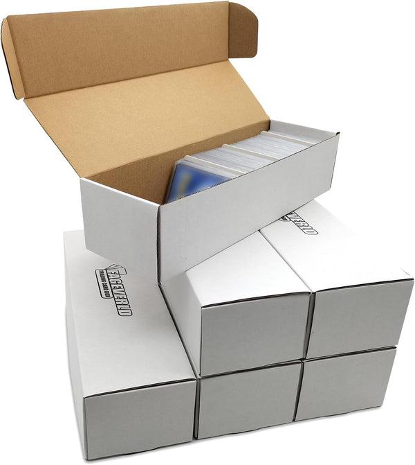 Cardboard Storage Boxes with Dividers for Baseball, Football, Sports Cards and MTG Playing Cards - 6 Count