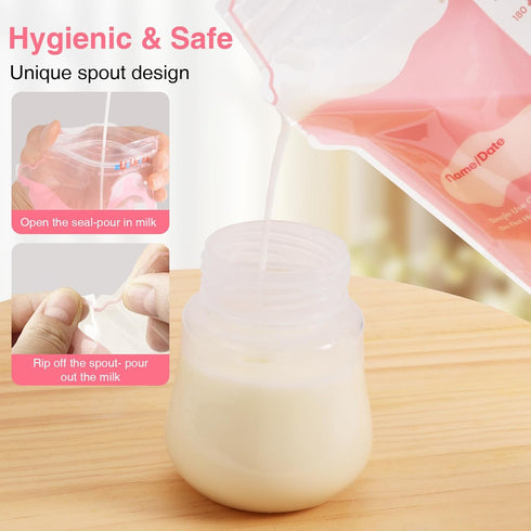 ZCBB Bags(360 Count)8oz Breastmilk Storage Milk Storage Bags for BreastfeedingBPA Free with Easy Pour Spout, Self