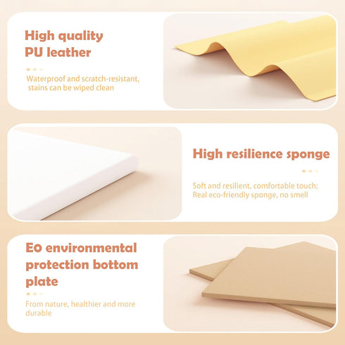PINJIE 4pcs 3D (19.68''x7.87'', Wall Padding for Kids with Autism, Peel and Stick Headboard Upholstered Wall Panels