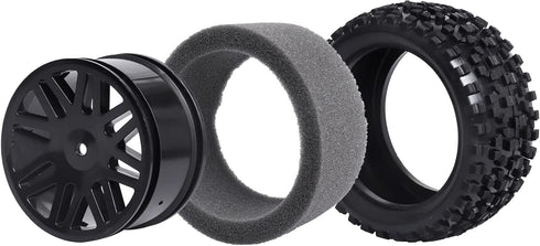 HobbyPark 12mm Hex Hub Front & Rear Wheels and Tires with Foam for Redcat Shockwave, Tornado Epx, S30