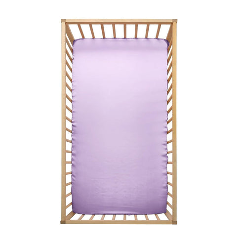 Pro Goleem Satin Soft Crib Sheet for Baby with Sensitive Hair, Silky Lavender Fitted Cover 52’’x28’’x8’’