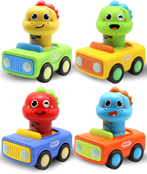 1 1-3, Set, 1 2 12-18 Pbooo Toys for Year Old Boy, Press and Go Car Toys for Toddlers Push and Go Animal Toy Cars