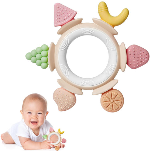 Hooku Silicone Teethers for Babies 6-12 Months, Teething Toys for Babies 0-6 Months,