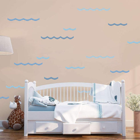 Ocean Waves Wall Decals - Kids Room Decor - Peel & Stick Removable Stickers
