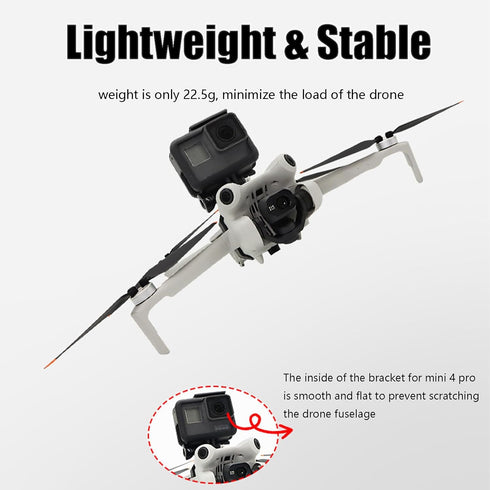 Mini 4 Pro Drone Camera Mount, Top Carry Extension Bracket with 1/4 Screw Tripod Mount Adapter for DJI Mini 4 Pro/Mini 3