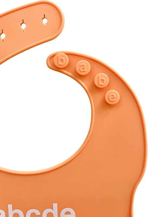 Denver James Adjustable Silicone Feeding Bibs - Waterproof and Dishwasher Safe