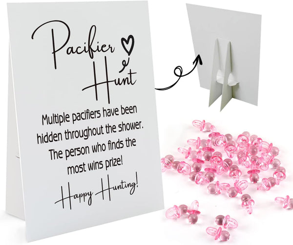 GNATV Baby Pacifier Hunt Baby Shower Games, Gender Reveal Game, 810 Sign and