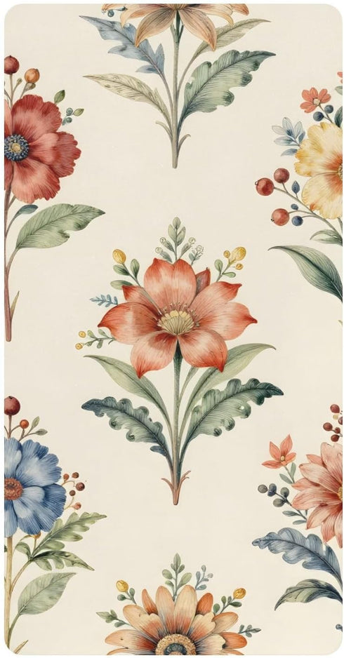 CZXW Floral Botanical Pattern Crib Sheets Fitted 52" x 28" Natural Cotton Soft
