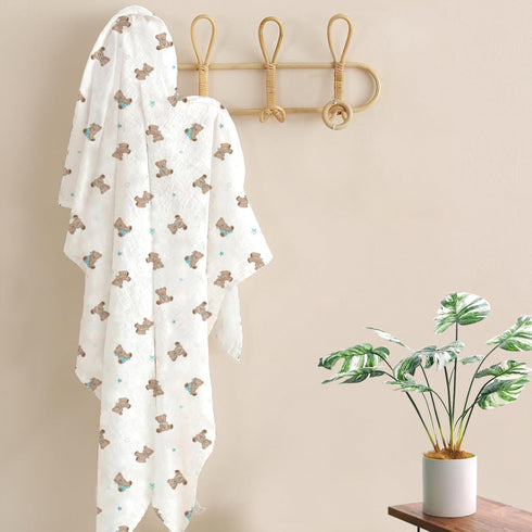 2-Pack 100% (47" 47"), American Baby Company Cotton Muslin Swaddle Blanket x Soft, Breathable & Lightweight, Teddy