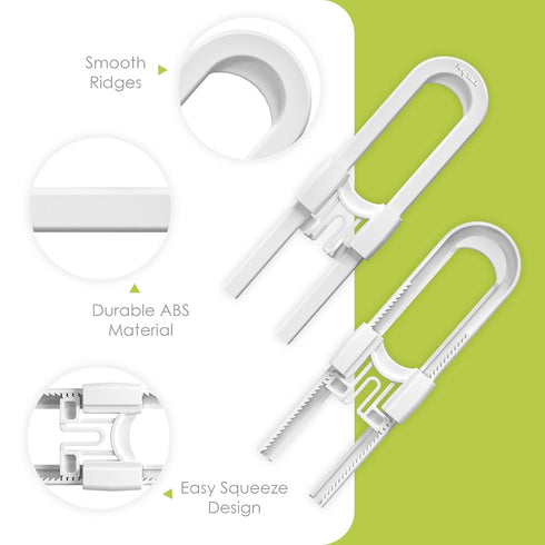 6 Pack Adjustable Cabinet Locks for Babies, U-Shaped Baby Proofing Child Locks for Cabinets, Drawers, Fridge