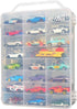 ZZFENGKR 48 1:64 Portable Transparent Double Sided Storage Case - Compartments for Toy Cars, Matchbox Cars, Scale Model