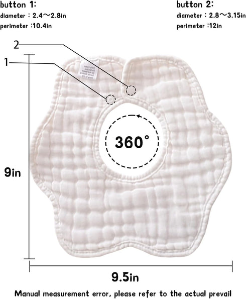 Muslin Baby Drooling Bibs Unisex Soft & Absorbent Multi-Layer Baby Bibs for Drooling and Teething Boys Girls