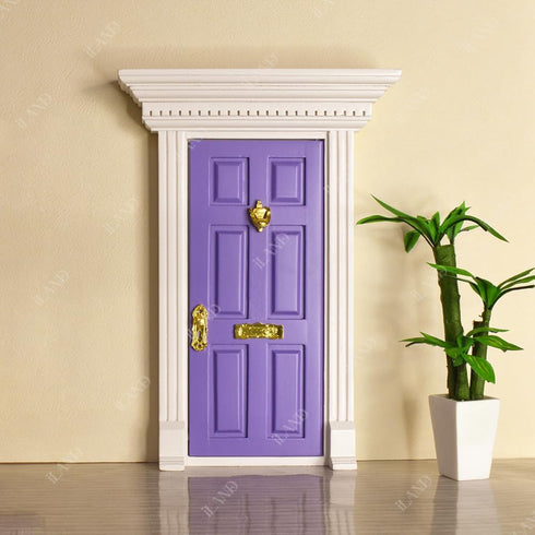 iLAND Dollhouse Door 1:12 Scale - Miniature Door with Handle & Knocker (Neoclassical Mini Door)