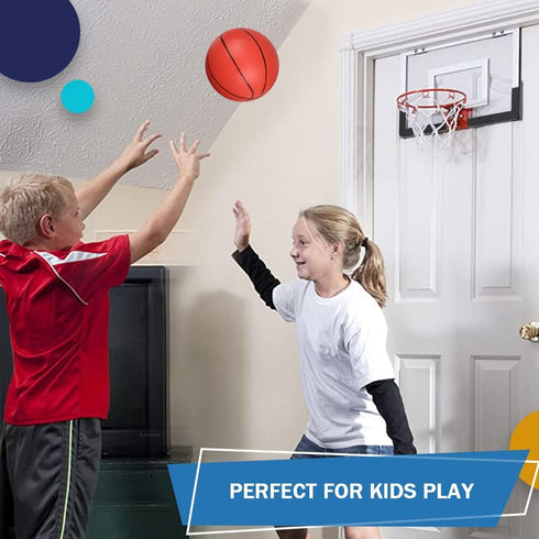 6 INCH PVC Mini Basketball for Indoor Mini Hoops, Soft Rubber Small Replacement Basketballs, 4 PCS with Pump