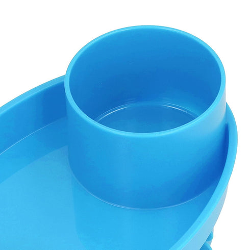 Snack Tray for Kids Car Seat, Secure and Sturdy Design, Compact and Portable with Cup Holder (Blue)