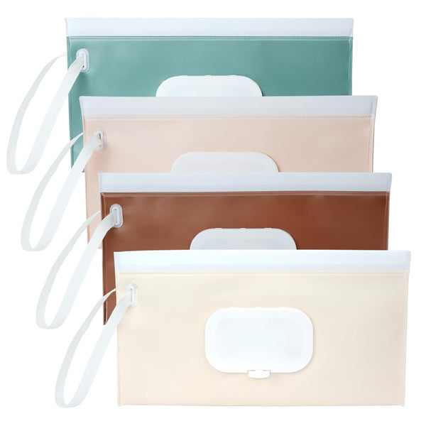 4 Pack Wipes Dispenser, Seposeve Portable Baby Wipe Case, Refillable Baby Wipes