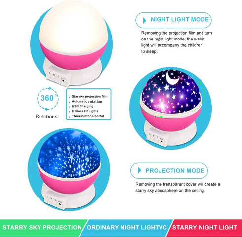 1-4-6-14 MOKOQI Star Projector Night Lights for Kids - Fun Gifts for Year Old Girls Night Light Projector Rotating Star