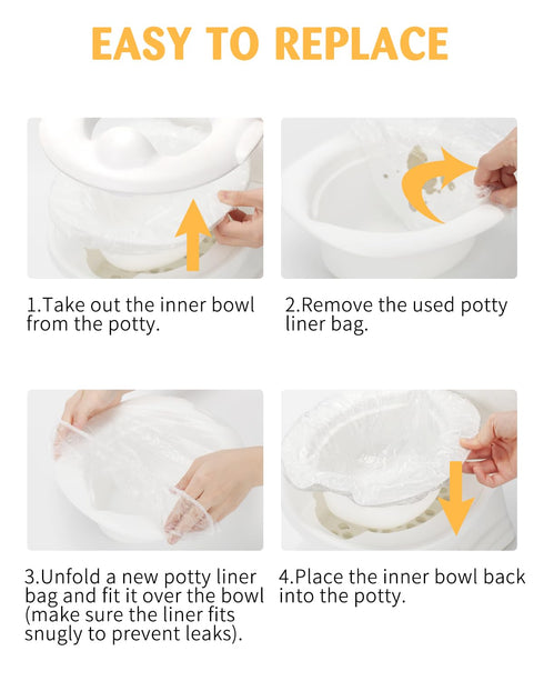 Tiga 50 Summer 188 Inches Pcs Potty Liners for Infant My Size Potty Pro - Disposable Potty Bags with Elastic Fit