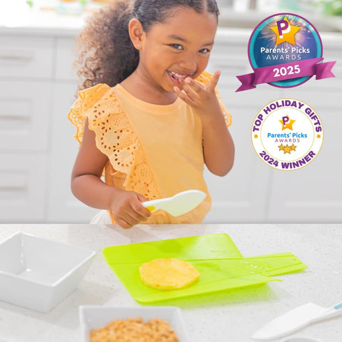 TOVLA JR. Toddler Kitchen Knife and Cutting Board Set, Safe Tools for Ages 3+, Montessori