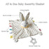 Lovey Bunny Security Blanket for Baby Girls and Boys, Soft Plush Stuffed Animal Blanket with Crinkle Ear