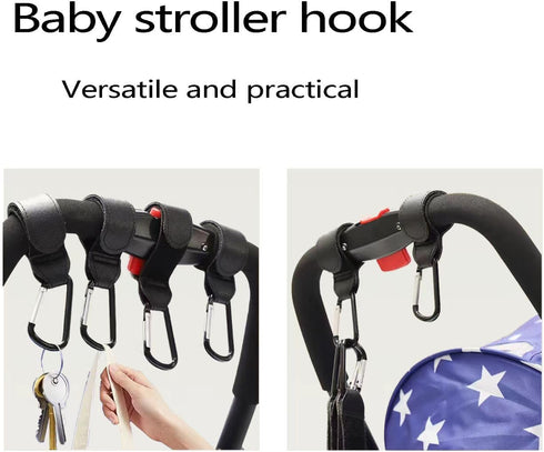 GHYUOPIEF Bags,2 Pack Stroller Hooks for Non-Slip Stroller Clips and Hooks,Adjustable Stroller Carabiner Clip,Baby