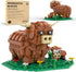 MIAMIACITA Highland Cow Building Set, Farm Animal Toy Brick Kit, Creative Scottish Cattle