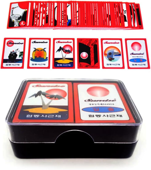 Sunrise Hwatu Card Set, Korean Flower Battle Traditional Card Game for Go or Stop Minhwatu Matgo/Godori