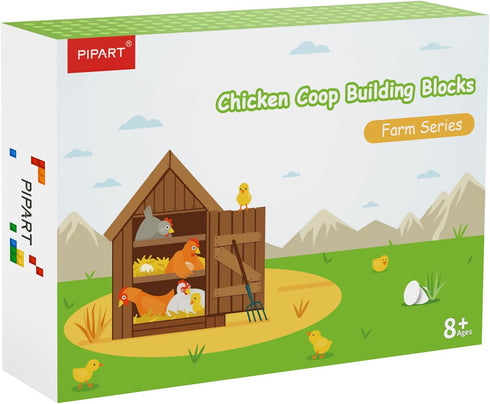 Set, Set 8+ (190 Farm Animal Chicken Coop Building Blocks MOC Building Toy for Kids, Girls and Boys Age Pieces)