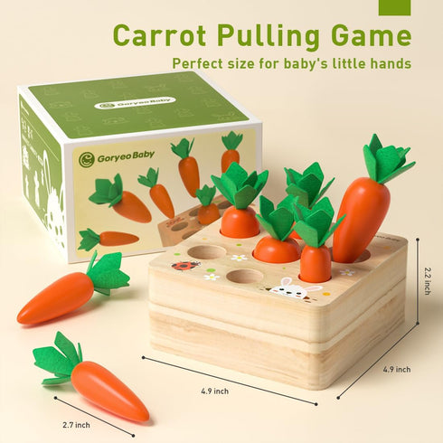 Montessori Toys for Babies, Educational Carrot Vegetable Harvest Toy, Splicing Building Blocks for Toddlers Learning