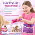 Set Set Beauty Hair Stylist - Boutique Beauty Salon Fashion Pretend Play for Girls with Toy Blow Dryer, Curler
