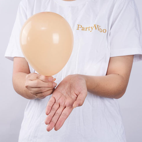PartyWoo Nude Balloons, 50 pcs 5 Inch Boho Apricot Balloons for Party Decorations, Birthday, Baby Shower