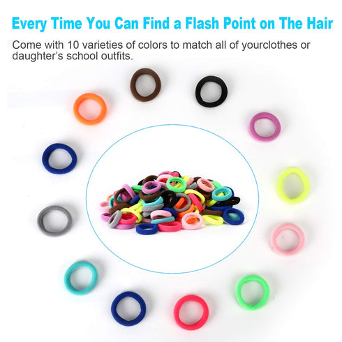 Baby Hair Ties, Cotton Toddler Hair Ties for Girls, Seamless Hair Bands, Elastic Ponytail Holders, Diameter 0.97 Inch