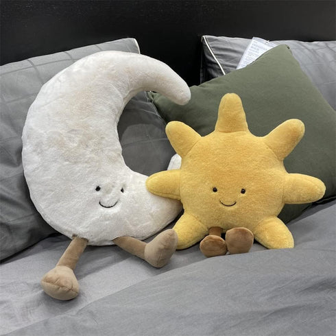 JOSON Sun Shaped Plush Toys, Soft Bedside Sofa Pillows for Home Decoration, Birthday Gifts for Children and Girls (Moon)