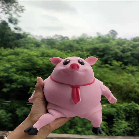 Adorable Pink Pig Squishy Toy - Stress Relief Squeeze Toy for All Ages (Large)
