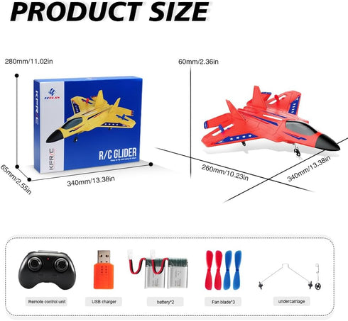 F-22 2.4 6-axis Red RC Plane for Kids Upgrade Raptor Fighter RC Airplane Remote Control Airplane Toys GHZ Smart Gyro