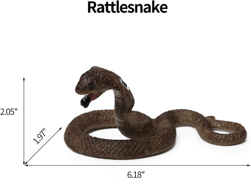 UANDME 8pcs Realistic Fake Snakes Toy Figurines for Prank Scare Birds, Cobra, Boa, Coral, Rattlesnake