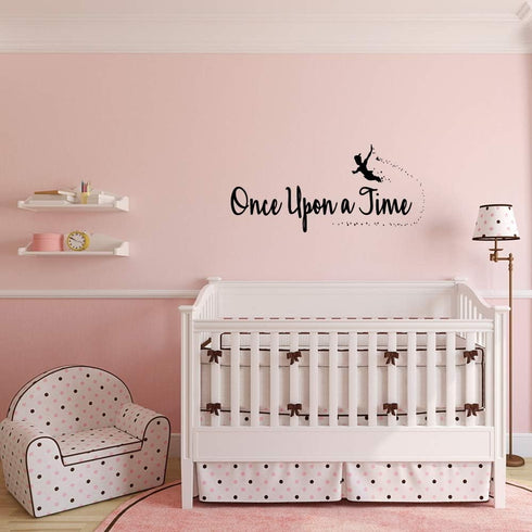 Once Upon a Time Nursery Wall Quotes Decals - Vinyl Lettering for Kids Room Decoration Graphic Art Letters