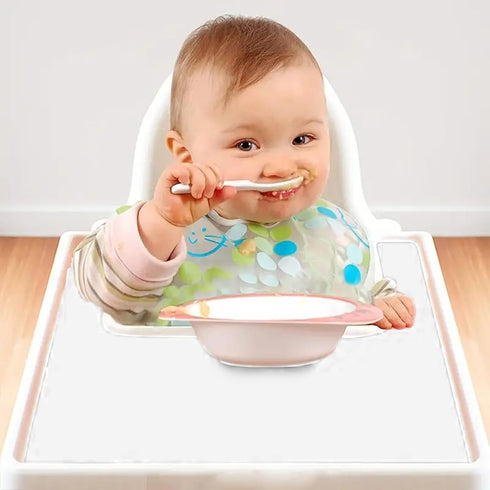 Home Stuff ANTILOP White High Chair Tray for Baby Finger Foods Placemat, Silicone Mat, Dishwasher Safe for Toddler