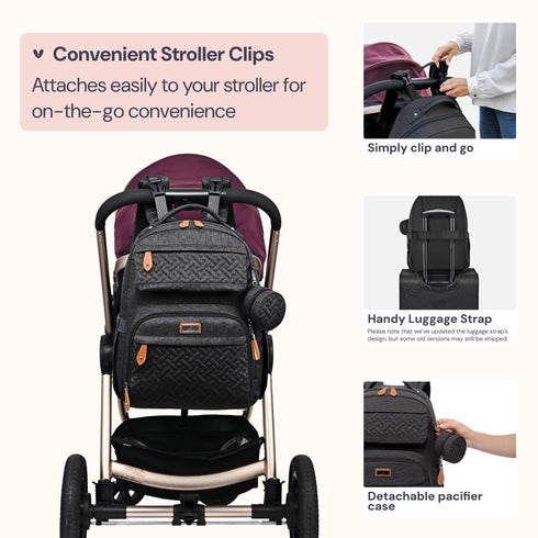 Backpack BabbleRoo Diaper Bag - Travel Large Baby Diaper Bag with Changing pad, Waterproof Baby Bags for Mom & Dad