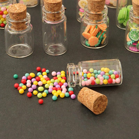 Fansoftiks 10Pcs 1/12 Dollhouse Glass Jars Miniature: Scale Glass Bottles Food Container for Kitchen Restaurant - Mini