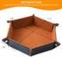 2 Pcs Portable Folding Dice Rolling Tray Set, Navy Blue and Camel PU Leather and Velvet Holder for RPG DND Games