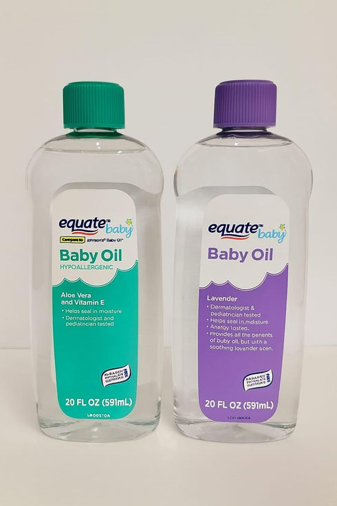 Generic equate baby oil Aloa vera & lavender parabenn free pack of 2