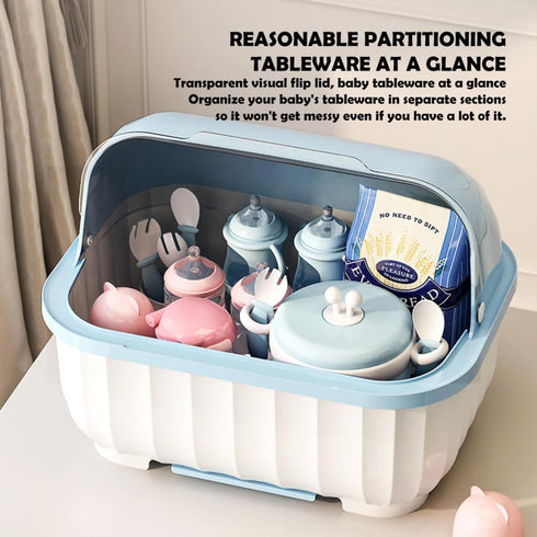 KALWEL Baby Bottle Storage,Baby Bottle Drying Rack,Baby Bottle Dryer,Baby Bottle Drying Rack with Cover,Lid, Drawer