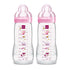 MAM Easy Active Baby Bottles 11oz with Fast Flow Skinsoft Silicone Nipple for 4+ Months Baby