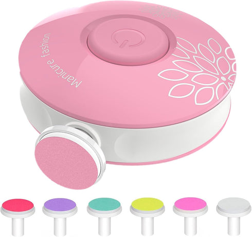 Trimmer Set 2-Pack 6 Baby Nail for Newborn, Electric Nail File Bundle with Grinding Heads, Quiet Baby Nail Grinder Kit