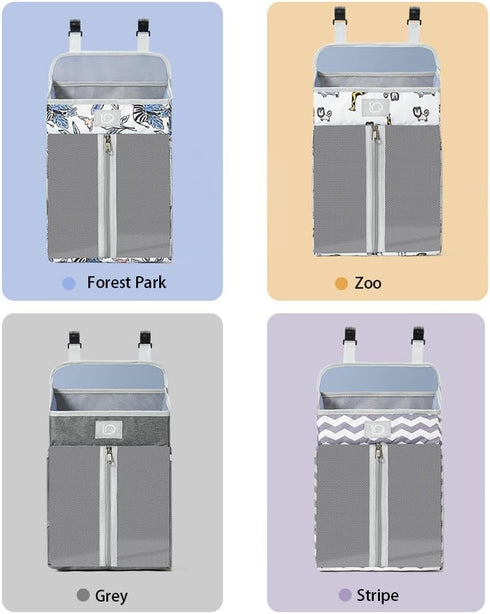 EUBUY Changing Table Diaper Organizer, Nursery Caddy Organizer for Cribs Playard Baby Essentials Storage, Oxford Fabric