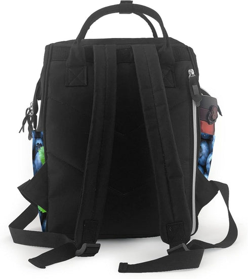 Qewfoju Backpack Backpack Fresh Blueberries Print Diaper Bag Large Capacity Diaper Baby Changing Bags
