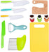 11 Pieces Kids Knife Set, Wooden Kitchen Knife, Toddler Knife with Serrated Edges, Crinkle Cutter, Y Peeler, Cutting