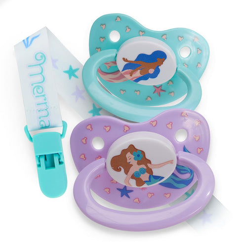 Rearz - Mermaid Tales - Adult Pacifier with Lanyard and Clip (2 Pacifiers